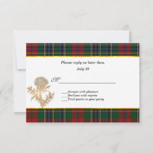 Clan MacClain Tartan Thistle Bruiloft RSVP