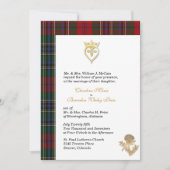 Clan MacClain Thistle 2 Tartan Wedding Invitation Kaart (Voorkant)