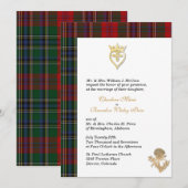 Clan MacClain Thistle 2 Tartan Wedding Invitation Kaart (Voorkant / Achterkant)