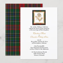 Clan MacClain Thistle Tartan bruiloft uitnodiging