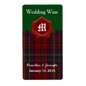 Clan MacClure Pset Wedding Mini Wine Labels (Voorkant)