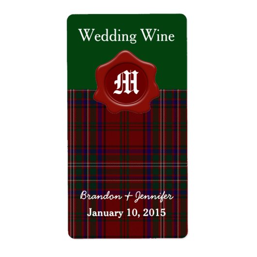 Clan MacClure Pset Wedding Mini Wine Labels (Voorkant)