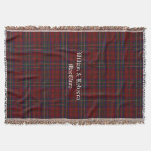 Clan MacClure Tartan Pset Custom Throw Blanket Deken