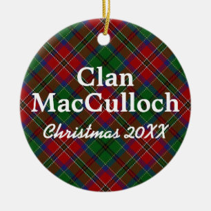 Clan MacCulloch Scottish Tartan Keramisch Ornament