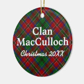 Clan MacCulloch Scottish Tartan Keramisch Ornament (Links)