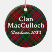Clan MacCulloch Scottish Tartan Keramisch Ornament (Achterkant)