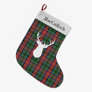 Clan MacCulloch Tartan Green Red Pset Grote Kerstsok
