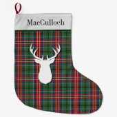 Clan MacCulloch Tartan Green Red Pset Grote Kerstsok (Voorkant)