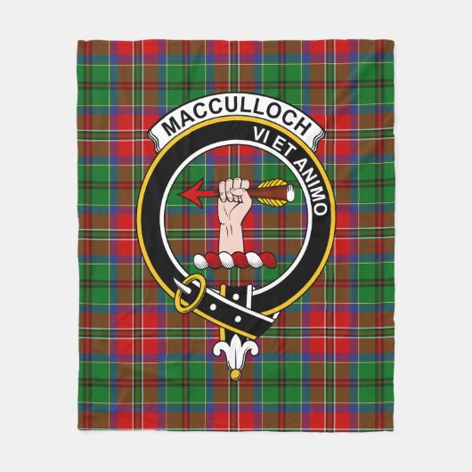 Clan MacCulloch Tartan Pset Fleece Deken (Voorkant)