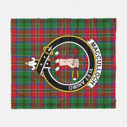 Clan MacCulloch Tartan Pset Fleece Deken (Voorkant (Horizontaal))
