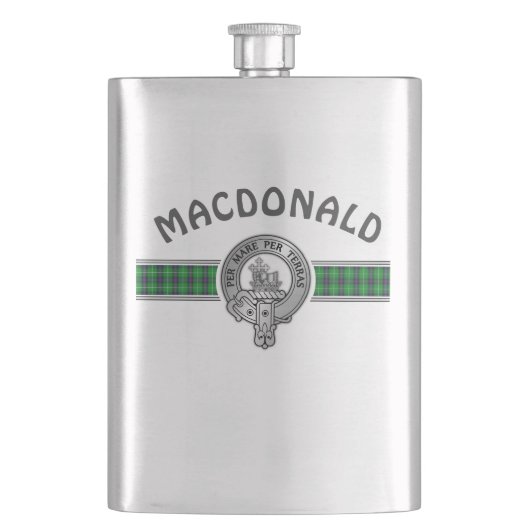 Clan MacDonald (bewerken) Crest & Tartan Flacon (Voorkant)