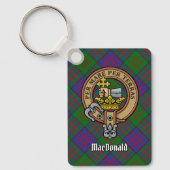 Clan MacDonald Crest Acrylboven Tartan Sleutelhang Sleutelhanger (Voorkant)