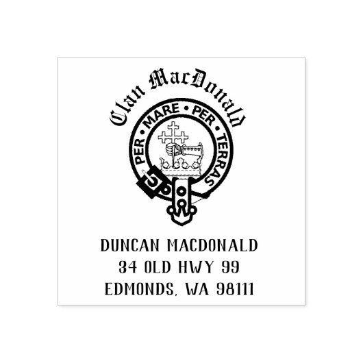 Clan MacDonald Crest Badge  Rubberstempel (Afrduk)
