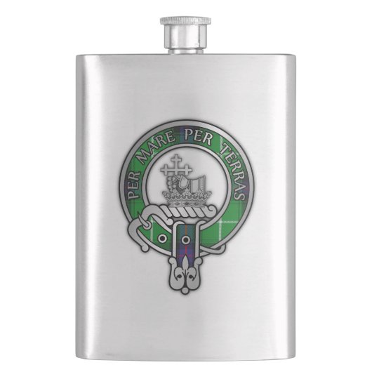 Clan MacDonald Crest Flask Flacon (Voorkant)