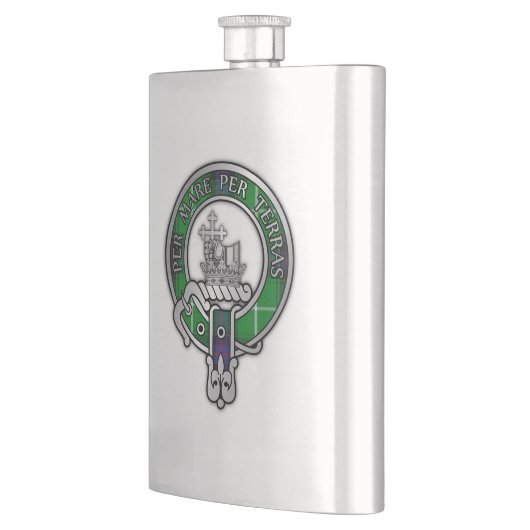 Clan MacDonald Crest Flask Flacon (Links)