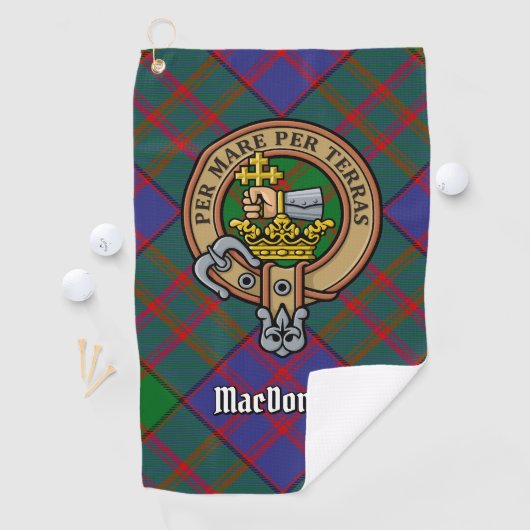Clan MacDonald Crest Golf Towel Golfhanddoek (Insitu)