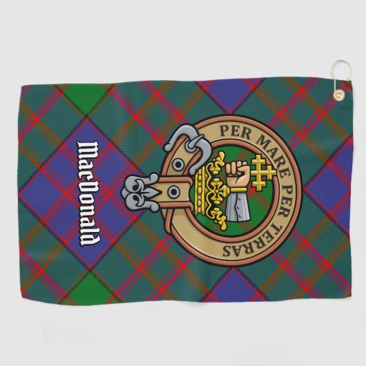 Clan MacDonald Crest Golf Towel Golfhanddoek (Horizontaal)