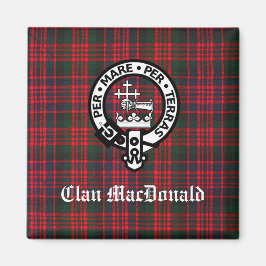 Clan MacDonald Crest & Modern Tartan Magneet