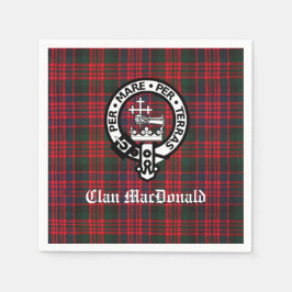 Clan MacDonald Crest & Modern Tartan Servet