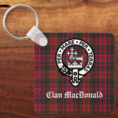 Clan MacDonald Crest & Modern Tartan Sleutelhanger (Voorkant)
