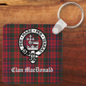 Clan MacDonald Crest & Modern Tartan Sleutelhanger (Achterkant)