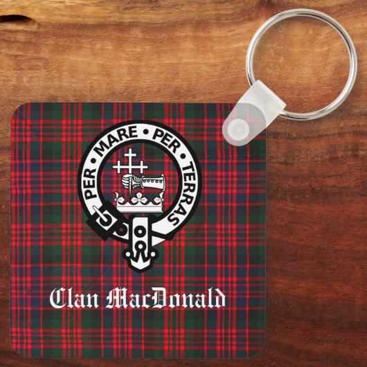 Clan MacDonald Crest & Modern Tartan Sleutelhanger (Achterkant)