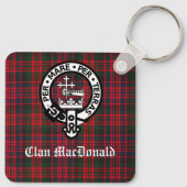 Clan MacDonald Crest & Modern Tartan Sleutelhanger (Achterkant)