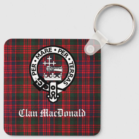 Clan MacDonald Crest & Modern Tartan Sleutelhanger (Achterkant)