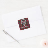 Clan MacDonald Crest & Modern Tartan Vierkante Sticker (Envelop)
