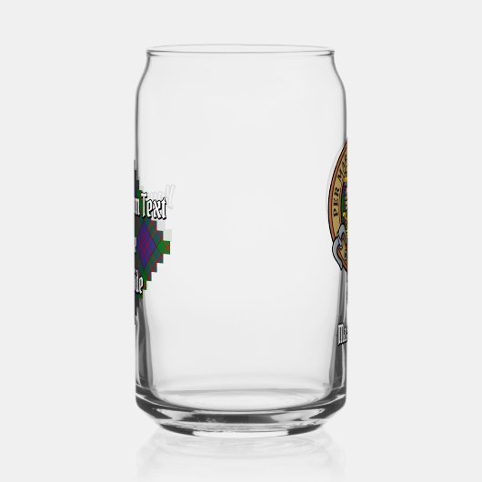 Clan MacDonald Crest over Tartan Blikvorm Glas (Rechts)