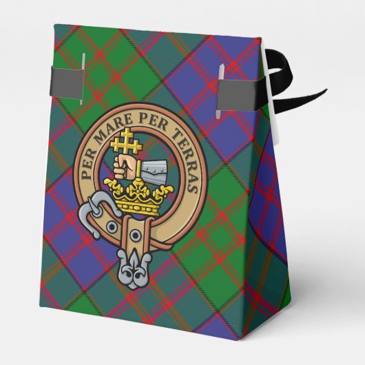 Clan MacDonald Crest over Tartan Favor Box Bedankdoosjes (Achterkant)