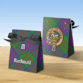 Clan MacDonald Crest over Tartan Favor Box Bedankdoosjes
