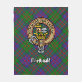 Clan MacDonald Crest over Tartan Fleece Deken (Voorkant)