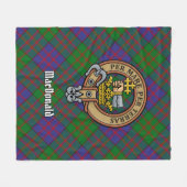 Clan MacDonald Crest over Tartan Fleece Deken (Voorkant (Horizontaal))