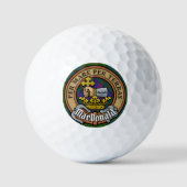 Clan MacDonald Crest over Tartan Golfballen (Voorkant)