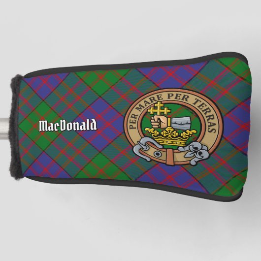 Clan MacDonald Crest over Tartan Golfheadcover (Voorkant)