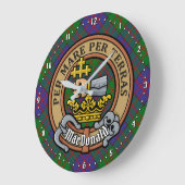 Clan MacDonald Crest over Tartan Grote Klok (Hoek)