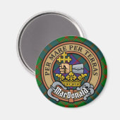 Clan MacDonald Crest over Tartan Magneet (Voorkant / Achterkant)