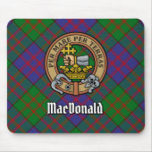 Clan MacDonald Crest over Tartan Muismat (Voorkant)