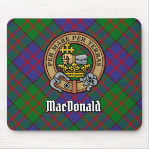 Clan MacDonald Crest over Tartan Muismat