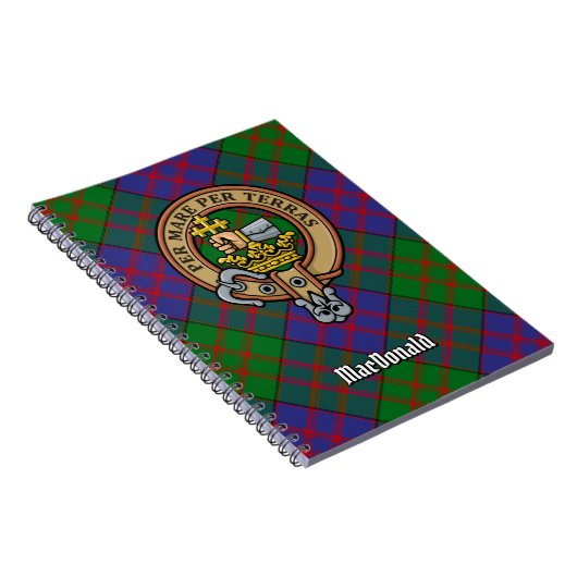 Clan MacDonald Crest over Tartan Notitieboek (Rechterzijde)