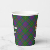 Clan MacDonald Crest over Tartan Paper Cups Papieren Bekers (Rechts)
