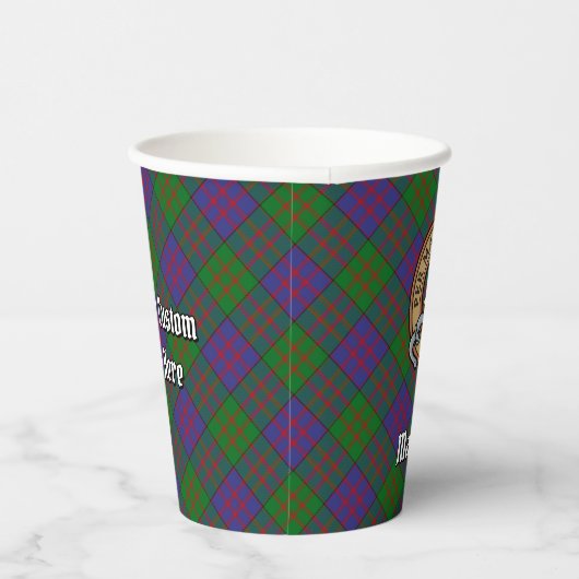 Clan MacDonald Crest over Tartan Paper Cups Papieren Bekers (Rechts)