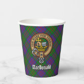 Clan MacDonald Crest over Tartan Paper Cups Papieren Bekers (Voorkant)