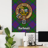 Clan MacDonald Crest over Tartan Poster (Thuiskantoor)