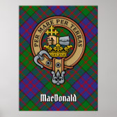 Clan MacDonald Crest over Tartan Poster (Voorkant)