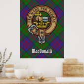 Clan MacDonald Crest over Tartan Poster (Keuken)