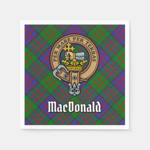 Clan MacDonald Crest over Tartan Servet