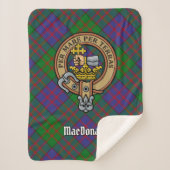 Clan MacDonald Crest over Tartan Sherpa Deken (Voorkant)