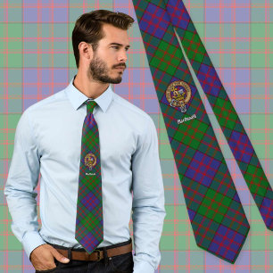 Clan MacDonald Crest over Tartan Stropdas